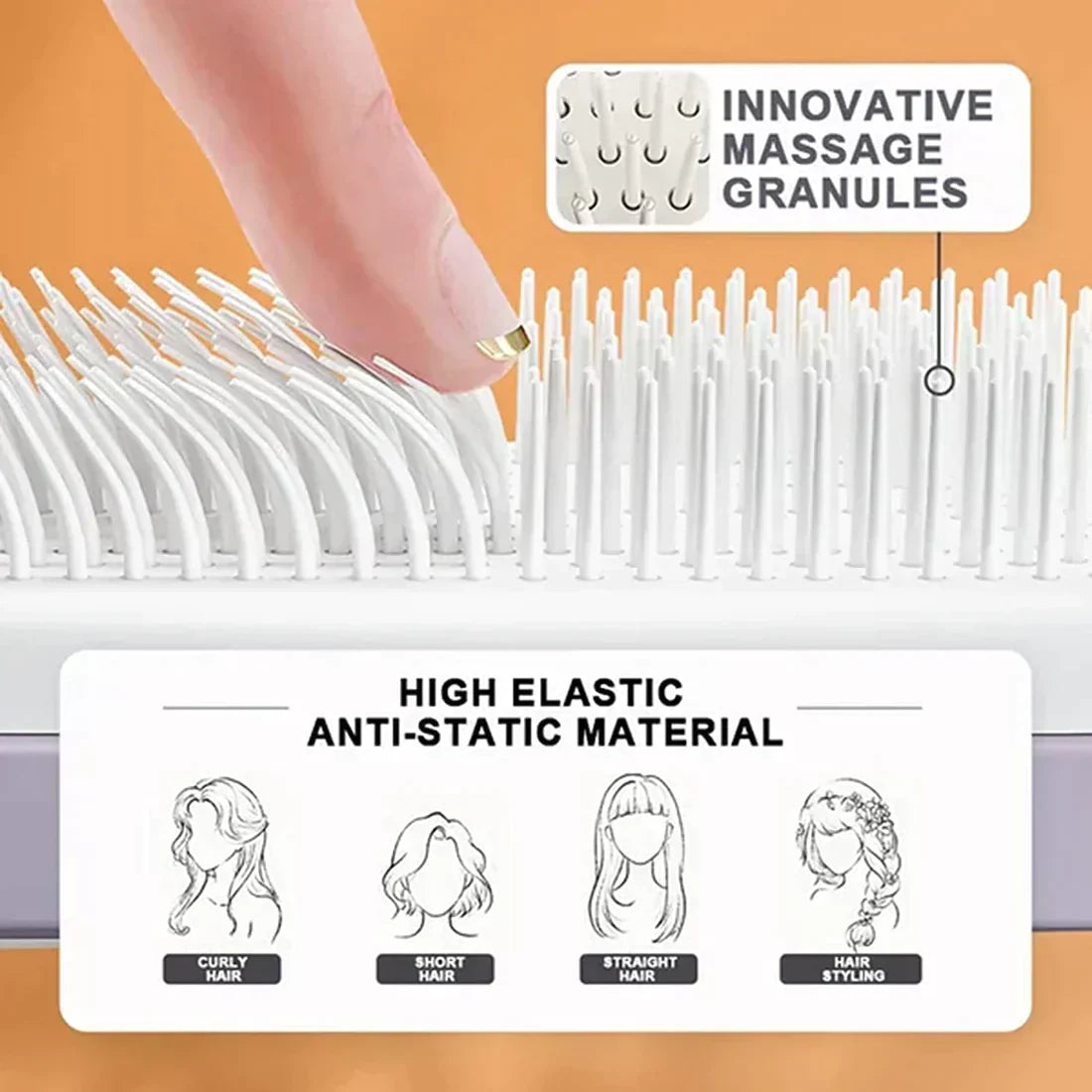 4-in-1 Self-Cleaning Hair Comb Brush
